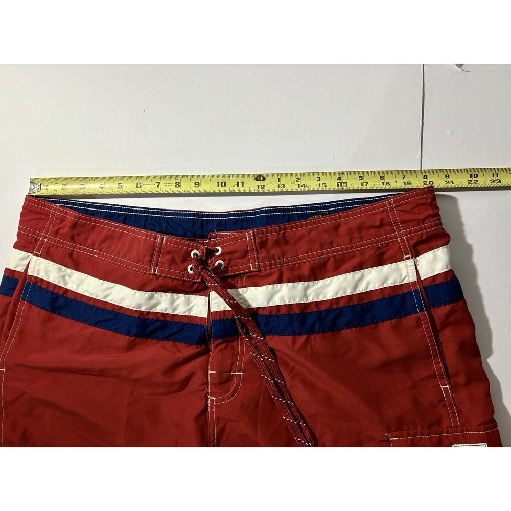 CHAPS Red White & Blue Stripe Mesh Lined Swim Trunks Mens Size XL Vtg Classic - Picture 13 of 13